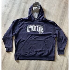 Penn State Vintage Champion Embroidered Pullover Hoodie Blue W/Logo Mens 2XL